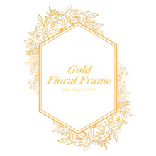 Luxury Gold Floral Frame Outline Decoration