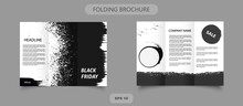 Tri-fold Brochure Black Friday. Advertising Flyer, Vector Graphics