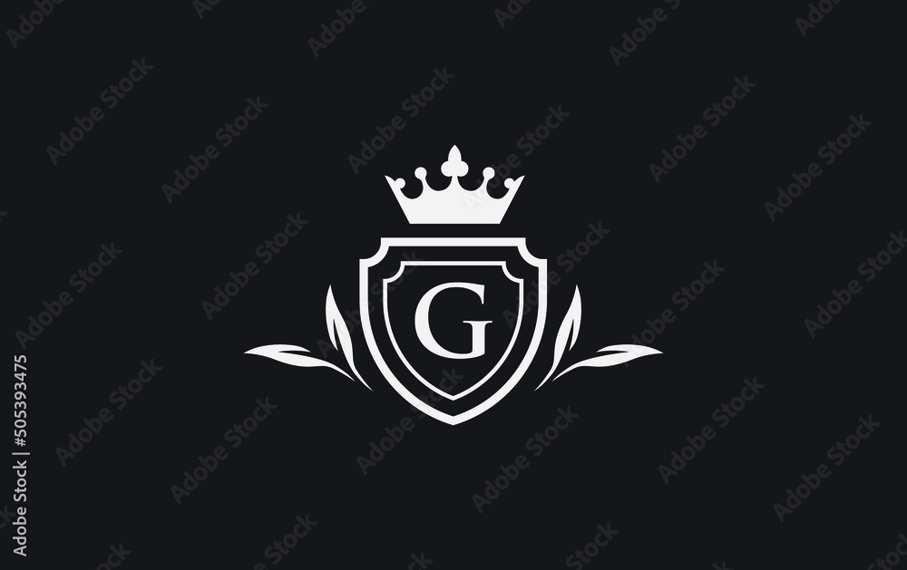 Crown and shield icon and royal luxury symbol vector. King and queen ...