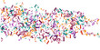 Musical notes flying vector background. Melody