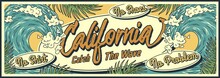 Surf Time Summer Poster. Surfing Chill Bar. California In A Tropical State Of Mind