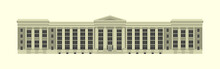 Old University Building With Colonnades Vector