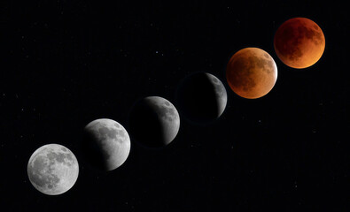 Wall Mural - super flower blood moon series - total lunar eclipse taken on may 15, 2022, canada