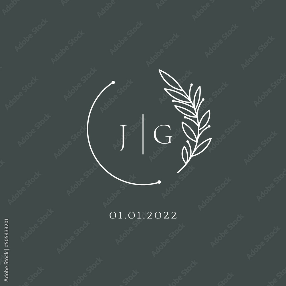 Initial letter JG wedding logo design ideas Stock Vector | Adobe Stock