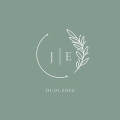 Poster - Initial letter JE wedding logo design ideas