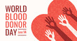 World blood donor day June 14. Vector web banner for social media, posters, cards, and flyers. Medical health care design. 