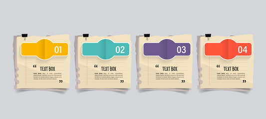 Poster - Text box design with notepapers infographic