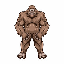 Bigfoot Mascot Cartoon Logo Illustration 