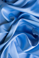 Poster - Blue silk background texture, abstract pattern for design.	