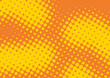 © Sorokin - Yellow and orange dotted pop art background in retro comics style, vector