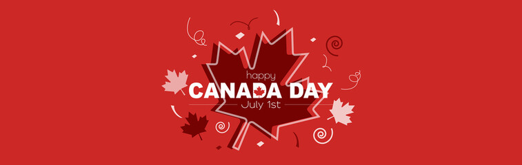 Wall Mural - Happy Canada Day card. Modern minimal design.