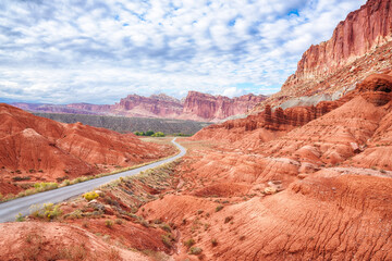 Wall Mural - Beautiful Cliffs & Buttes along the Scenic Drive in Capitol Reef Nation Park, Utah