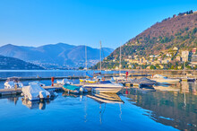 The Landscape Of Lugano Prealps With Lake Como, Como, Lombardy, Italy