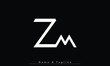 Alphabet letters Initials Monogram logo ZM , MZ