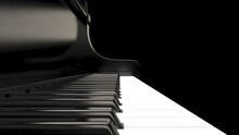 Black Piano Isolated On A Black Background - Classical Music
