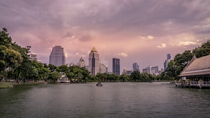 Sticker - Timelapse of the Lunpini park. Bangkok, Thailand