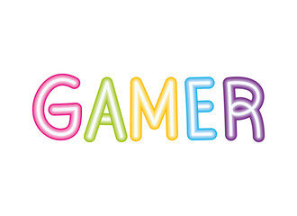 Wall Mural - neon gamer sign