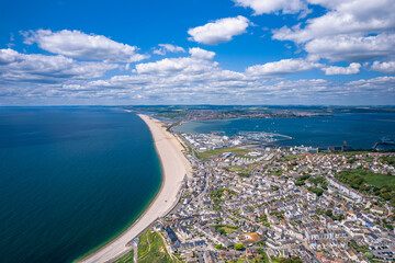 Wall Mural - Isle of Portland from a drone, Weymouth, Dorset, England, Europe