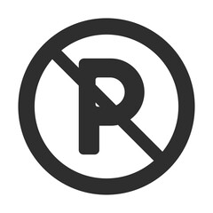 Poster - ban parking symbol