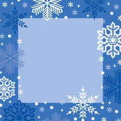 Poster - Christmas  greeting frame with snowflakes