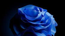 Elegant, Blue Layers With Ripples. Abstract Flower Background.