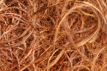 Red Metal Copper Wire Scrap Materials Recycling Of Waste From Manual Wire Tearing