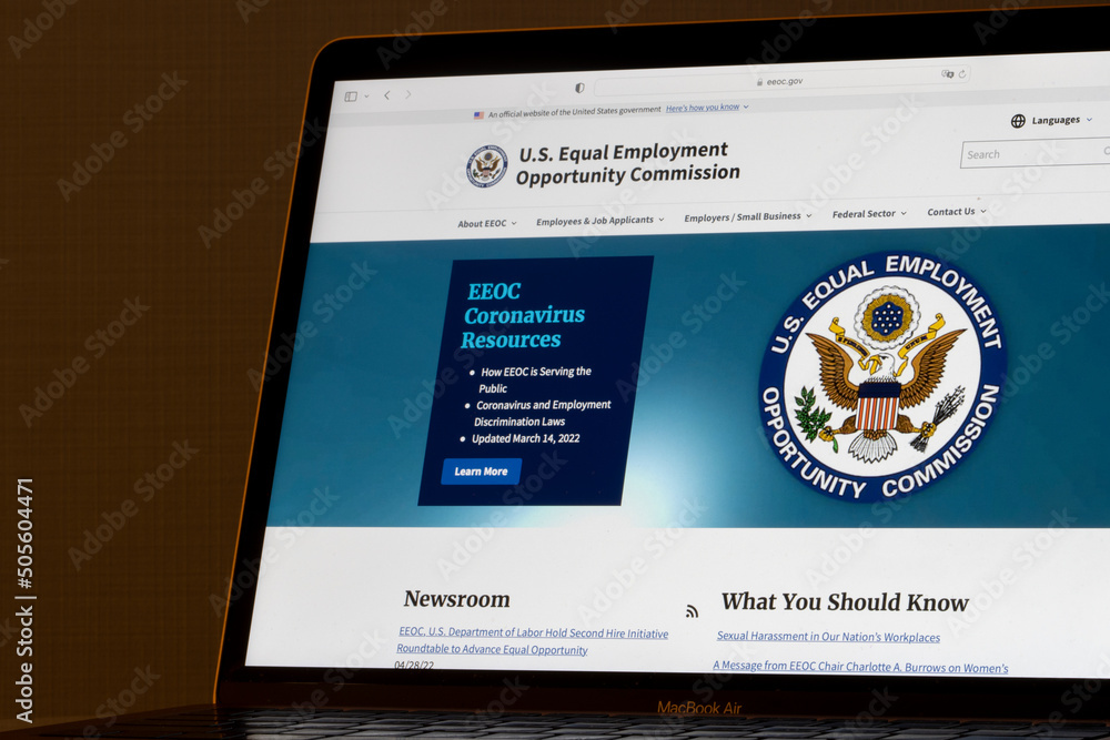 Sunnyvale, CA, USA - May 4, 2022: Website homepage of the U.S. Equal ...