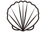 Fototapeta  - Icono de concha o almeja en fondo blanco.