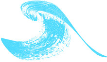 Ocean And Blue Abstract Waves .  Sea Storm  . Brush Stroke Wave . Water Splashes .Vector Illustration. 