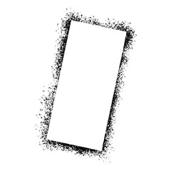 Poster - Stencil spray paint frame. Grunge graffiti style black frame. Isolated vector illustration with drop paint border. Stencil spray effect.