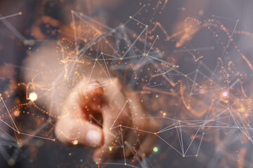 Wall Mural - sphere network structure - abstract design connection design