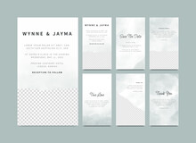 Minimalist Wedding Social Media Stories Template With Green Watercolor 