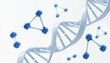 canvas print picture DNA Helix structure with blue Molecule, Science and technology Background. 3d illustration.