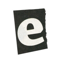Letter E Magazine Cut Out Font, Ransom Letter, Isolated Collage Elements For Text Alphabet. Hand Made And Cut, High Quality Scan. Halftone Pattern And Texture Detail. Newspaper And Scraps