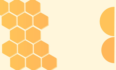 Wall Mural - Hexagon sign frame on honey background vector illustration. Abstract geometric wallpaper.