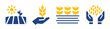 Agriculture icon set. Wheat field, cultivated, grain crops and seeds icon vector illustration.