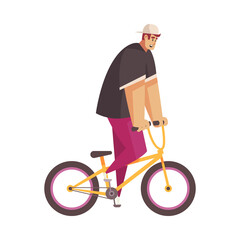 Poster - Guy Riding BMX Composition