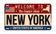 Welcome to New York vintage rusty license plate