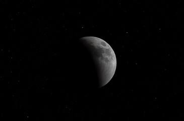 Wall Mural - penumbral phase of the may 2022 blood moon lunar eclipse in ottawa, canada