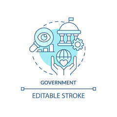 Wall Mural - government turquoise concept icon. big data application abstract idea thin line illustration. improv