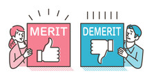 Merit Demerit Comparison【Vector Illustration】