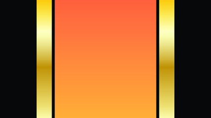 Wall Mural - gold frame on orange, vector