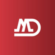 letter md simple logo design shape for brand identity