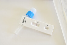 COVID-19 positive test result by using COVID-19 antigen test kit or ATK, rapid test method 