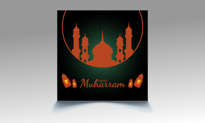 Wall Mural - Happy Muharram Vector Template Design 