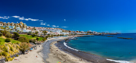 Wall Mural - El Duque beach and coastline in Tenerife. Adeje coast Canary island, Spain