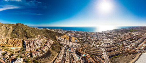 Wall Mural - Aerial view with Las Americas beach at Costa Adeje, Tenerife, Canary