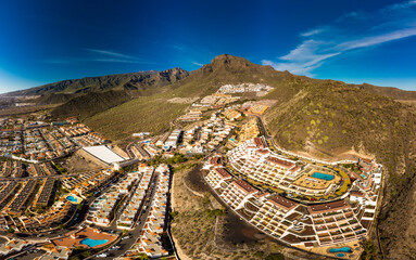 Wall Mural - Aerial view with Las Americas beach at Costa Adeje, Tenerife, Canary