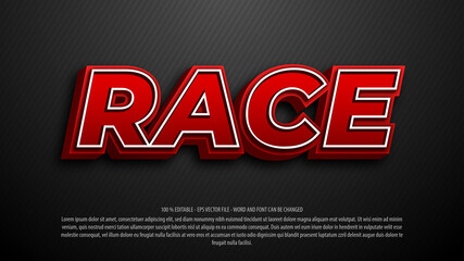 Race 3d style editable text effect 