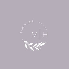 Poster - Initial letter MH wedding monogram logo design ideas